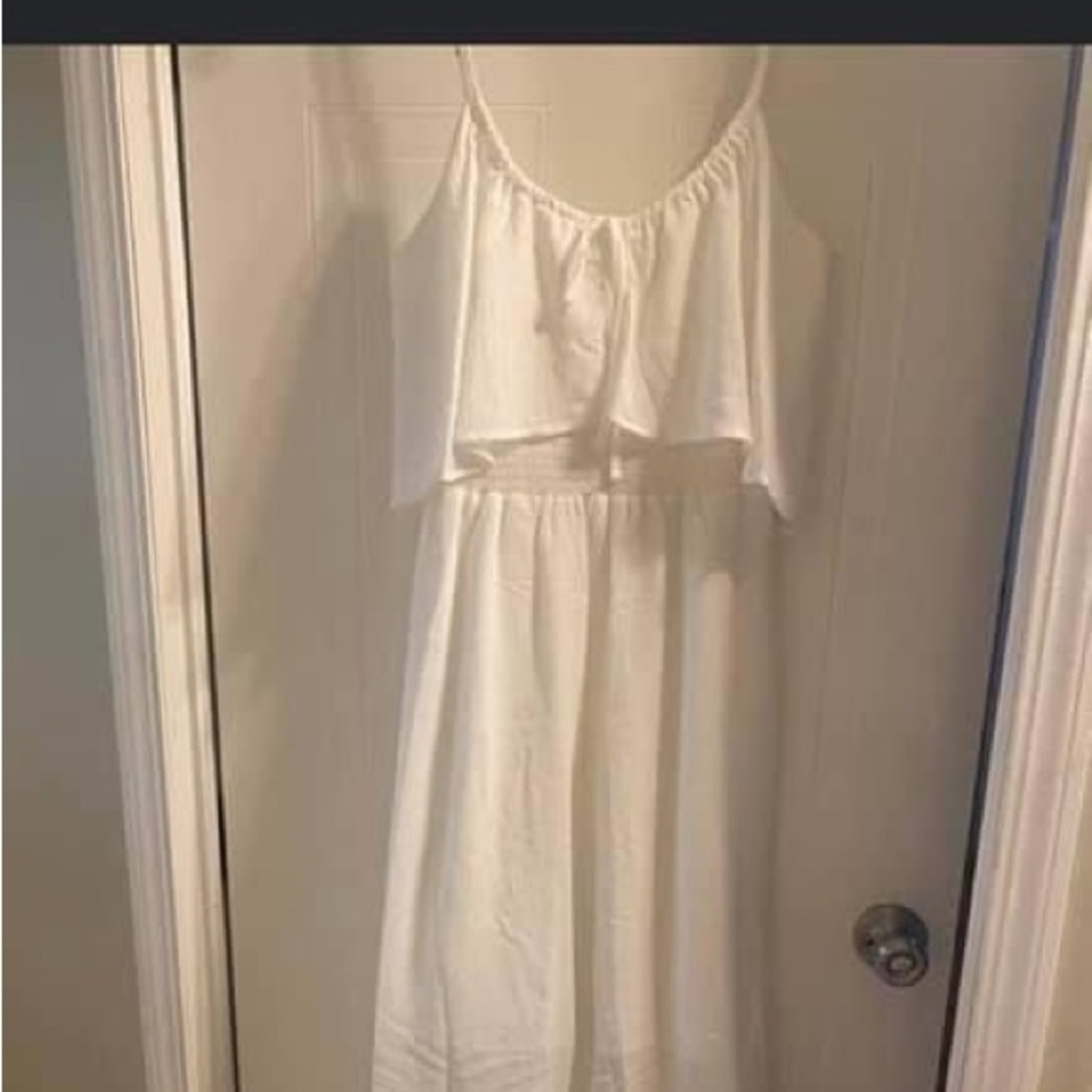 White midi dress